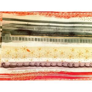 Pre-cut Cotton Fabric Swatches 9 x 6 inches Coral White Tan (50 pieces)